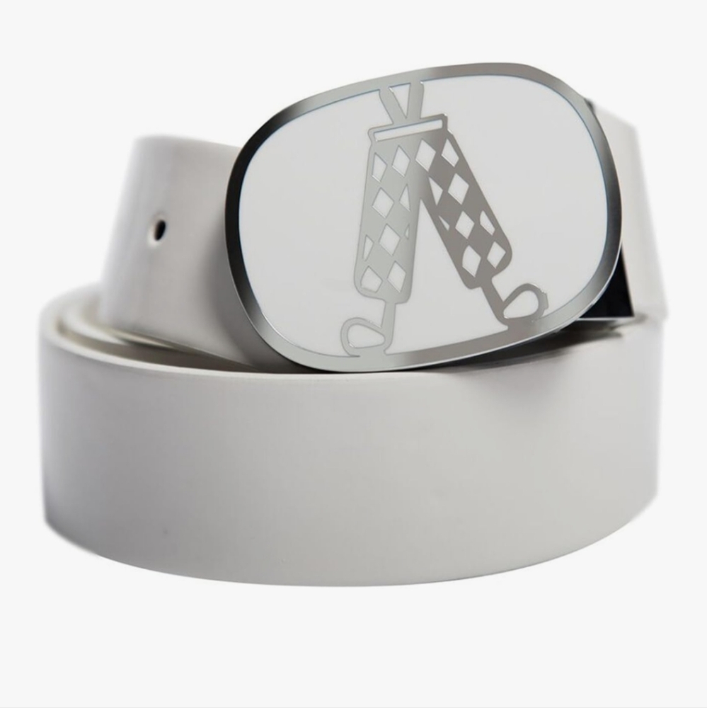 Royal & Awesome White Golf Belt